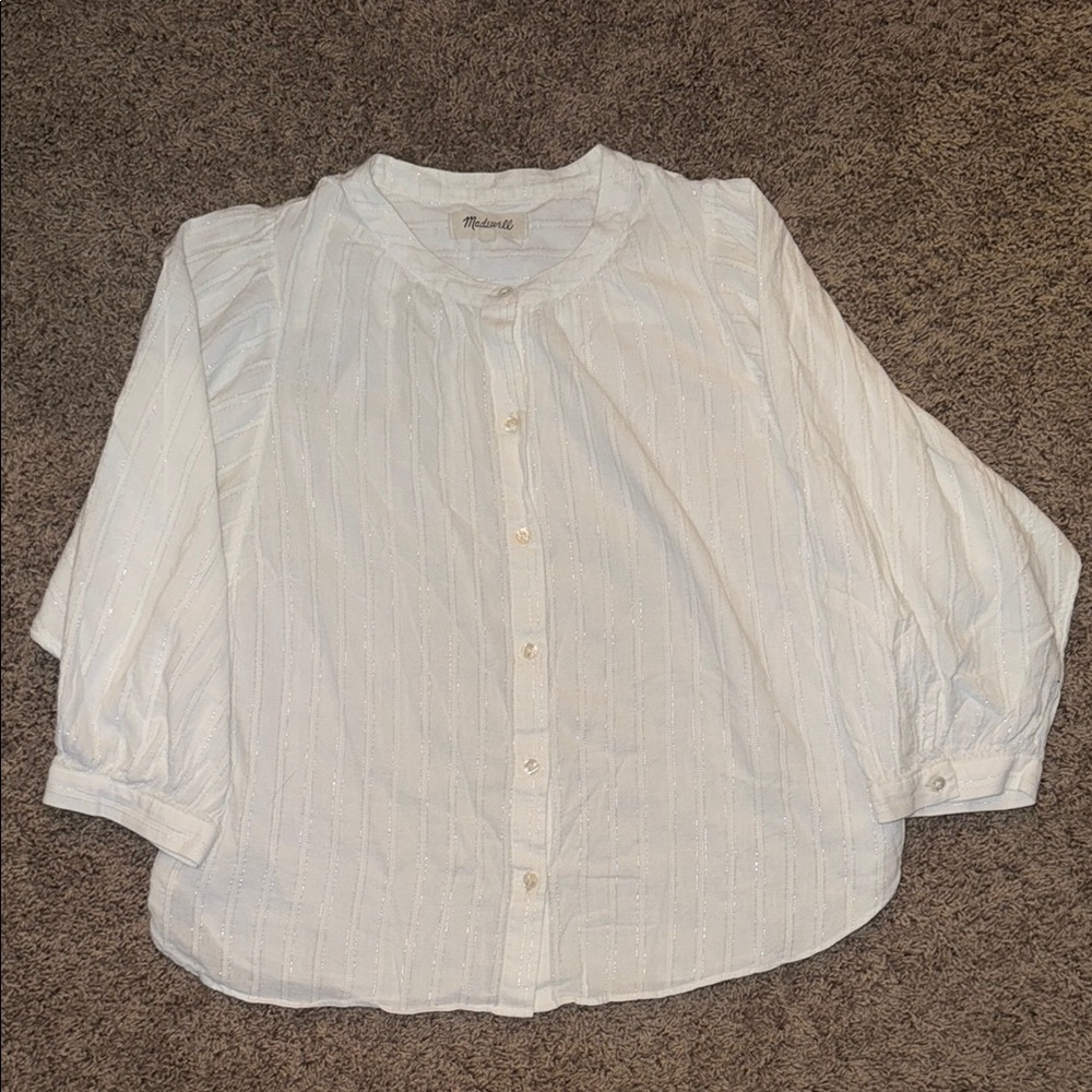 Madewell White Button-Up Blouse